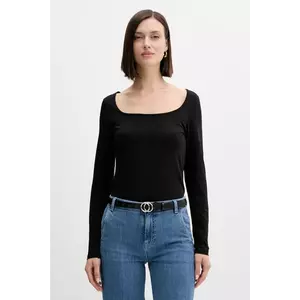 United Colors of Benetton longsleeve culoarea negru, 3FJHD10AQ imagine