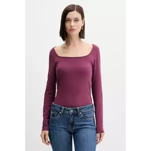 United Colors of Benetton longsleeve culoarea violet, 3FJHD10AQ imagine