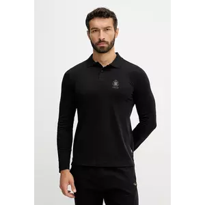Aeronautica Militare longsleeve din bumbac culoarea negru, uni, PO1886UJ00703 imagine