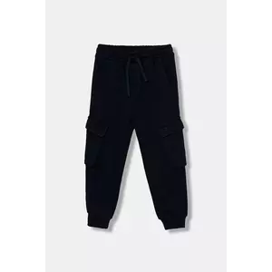 United Colors of Benetton pantaloni de trening din bumbac pentru copii culoarea bleumarin, uni, 3J68CF06I imagine