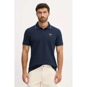 Aeronautica Militare polo de bumbac culoarea bleumarin, uni, PO1308UP00082 imagine