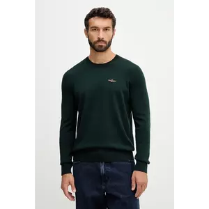 Aeronautica Militare pulover de bumbac culoarea verde, light, MA1611UL00506 imagine