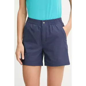 Columbia pantaloni scurți outdoor Cedar Crest culoarea albastru marin, uni, high waist, 2119823 imagine