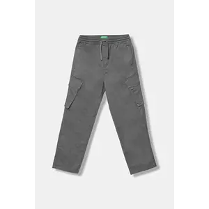 United Colors of Benetton pantaloni copii culoarea gri, uni, 4RHPCF04Y imagine