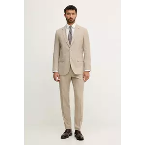 BOSS sacou de lână BECKHAM X BOSS culoarea bej, melanj, 50549196 imagine