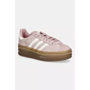 adidas Originals sneakers din piele intoarsă Gazelle Bold W culoarea roz, JS3903 imagine