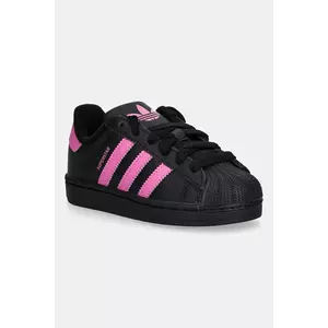 adidas Originals teniși din piele copii SUPERSTAR II culoarea negru, JQ0289 imagine