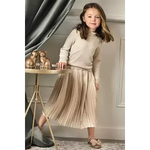 Abel&Lula fusta fete culoarea verde, midi, evazati, 5519 imagine