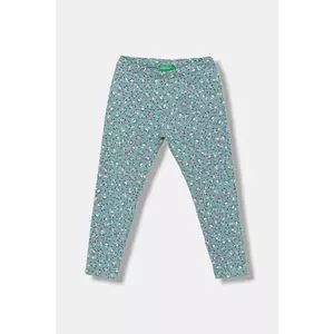 United Colors of Benetton leggins copii culoarea turcoaz, cu imprimeu, 3UJJGF04X imagine