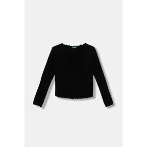 United Colors of Benetton longsleeve copii culoarea negru, 3KIEC10Q9 imagine