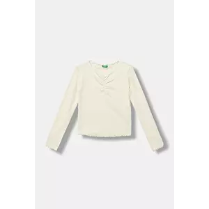 United Colors of Benetton longsleeve copii culoarea bej, 3KIEC10Q9 imagine