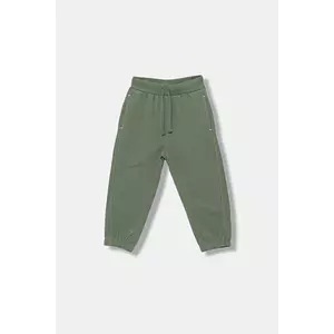 United Colors of Benetton pantaloni de trening din bumbac pentru copii culoarea verde, uni, 3NBMGF053 imagine