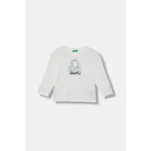 United Colors of Benetton longsleeve copii culoarea bej, cu imprimeu, 3I1XG10JZ imagine