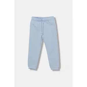 United Colors of Benetton pantaloni de trening din bumbac pentru copii uni, 3J70GF01N imagine
