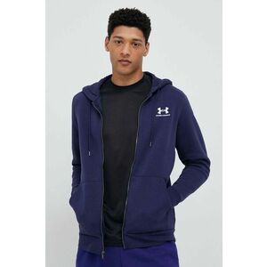 Under Armour bluza barbati, culoarea albastru marin, cu glugă, neted imagine