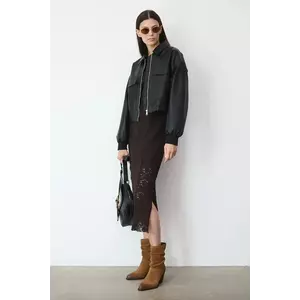 Medicine rochie culoarea maro, midi, mulata imagine