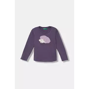 United Colors of Benetton longsleeve din bumbac pentru copii culoarea violet, 3I1XG10K8 imagine