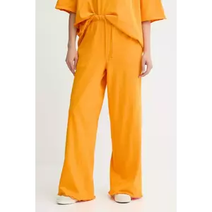 American Vintage pantaloni de trening din bumbac culoarea portocaliu, uni, AFO05B imagine