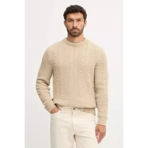 Barbour pulover de lână culoarea bej, MKN1679 imagine