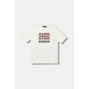 Napapijri tricou de bumbac pentru copii S-ADIGE culoarea bej, cu imprimeu, NP0A88ZWF0Z1 imagine