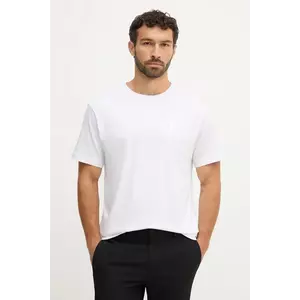 Just Cavalli tricou din bumbac culoarea alb, cu imprimeu, 79OAHT11 CJ500 imagine