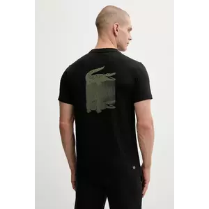 Lacoste tricou culoarea negru, cu imprimeu, TH4780 imagine