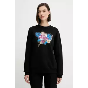 Just Cavalli hanorac de bumbac culoarea negru, cu imprimeu, 79PAIE24 CF102 imagine