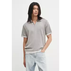 Diesel polo de bumbac K-LORENZO-SS culoarea gri, neted, A18127.0BEAR imagine