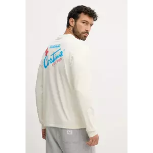 Napapijri longsleeve din bumbac S-Fiemme culoarea bej, cu imprimeu, NP0A8947N1J1 imagine