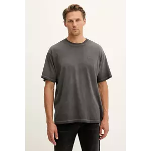 Levi's tricou din bumbac culoarea gri, neted, A0637 imagine