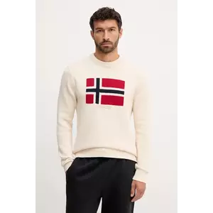 Napapijri pulover de bumbac D-Mura culoarea bej, NP0A891UN1J1 imagine