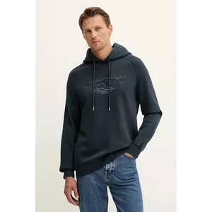 Marc O'Polo hanorac de bumbac culoarea albastru marin, cu glugă, cu imprimeu, 528401054078 imagine