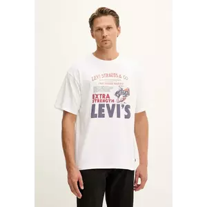 Levi's tricou din bumbac culoarea alb, cu imprimeu, 87373 imagine