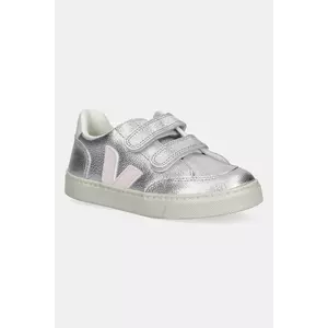 Veja teniși din piele pentru copii Small V-12 culoarea argintiu, XV0503416 imagine