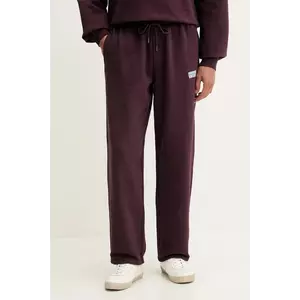 American Vintage pantaloni de trening din bumbac culoarea violet, cu imprimeu, MPLI05B imagine
