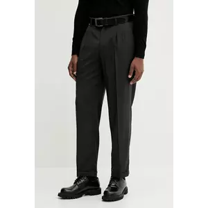 BARENA VENEZIA pantaloni de lână Pantalone Drapier bărbați, culoarea negru, drepți PAU5257.478 imagine