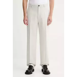 Filippa K pantaloni de bumbac bărbați, culoarea gri, drepți 31433 imagine