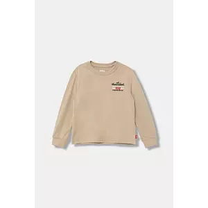 Levi's longsleeve copii LEGENDARY LS TEE culoarea bej, cu imprimeu, 8EN715 imagine