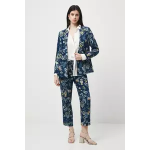 Medicine pantaloni culoarea bleumarin, fason chinos, medium waist imagine