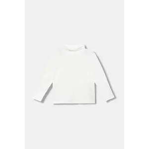 United Colors of Benetton longsleeve copii culoarea alb, cu guler, 3P4ZG200D imagine