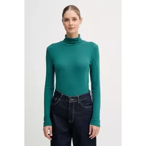 United Colors of Benetton longsleeve din bumbac cu guler, 3GA2E2224 imagine