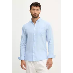 Lindbergh cămașă de in culoarea verde, cu guler button-down, regular, 30.220276 imagine