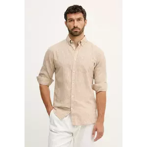 Lindbergh cămașă de in culoarea verde, cu guler button-down, regular, 30.220276 imagine