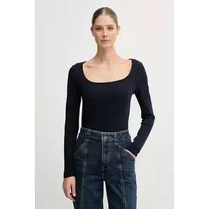 United Colors of Benetton longsleeve culoarea bleumarin, 3FJHD10AQ imagine