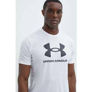 Under Armour tricou barbati, culoarea alb, cu imprimeu imagine