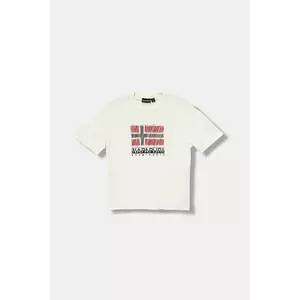 Napapijri tricou de bumbac pentru copii S-ADIGE culoarea bej, cu imprimeu, NP0A88ZWF0Z1 imagine