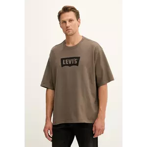 Levi's tricou din bumbac culoarea maro, cu imprimeu, A5805 imagine