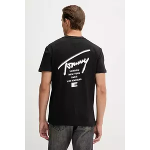 Tommy Jeans tricou din bumbac culoarea negru, cu imprimeu, DM0DM22120 imagine