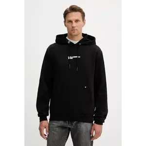 Karl Lagerfeld Jeans hanorac de bumbac culoarea negru, cu glugă, cu imprimeu, A4M20063 imagine