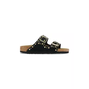 Birkenstock papuci din piele Arizona Rivet culoarea negru, 1030348 imagine
